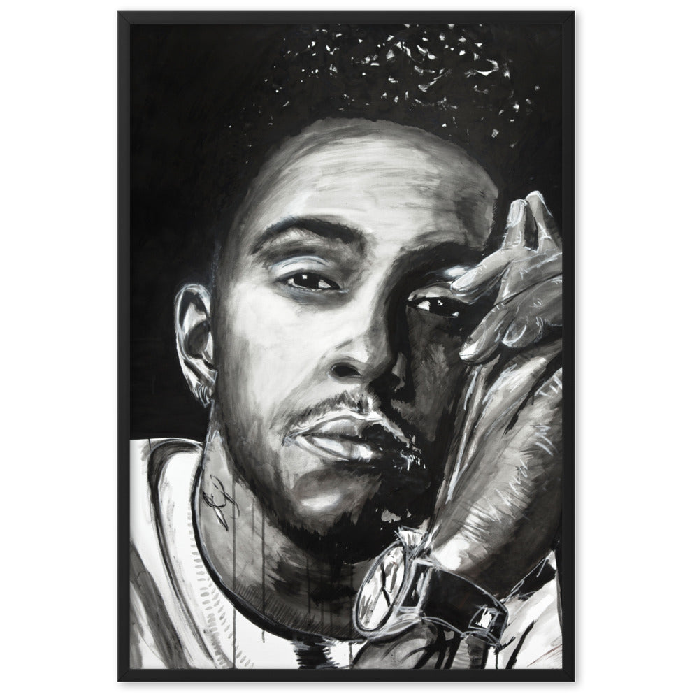 Lewis Hamilton enhanced matte paper framed poster cm black 61x91 cm transparent