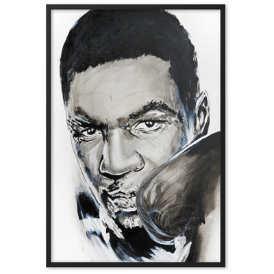 mike tyson enhanced matte paper framed poster black 61x91 cm transparent